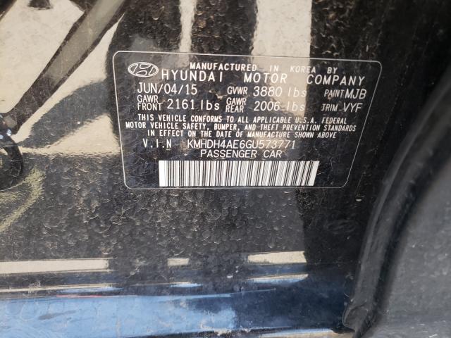 Photo 9 VIN: KMHDH4AE6GU573771 - HYUNDAI ELANTRA SE 