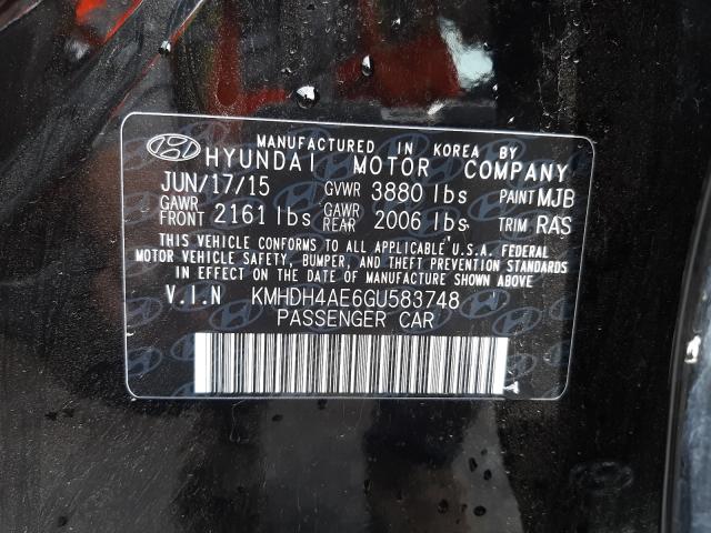 Photo 9 VIN: KMHDH4AE6GU583748 - HYUNDAI ELANTRA SE 