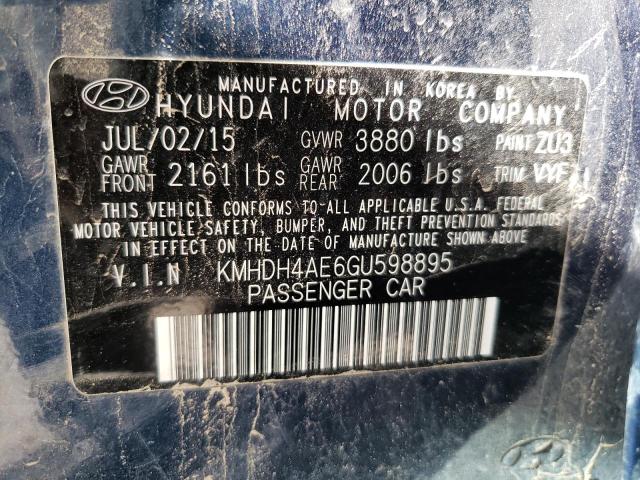 Photo 11 VIN: KMHDH4AE6GU598895 - HYUNDAI ELANTRA 