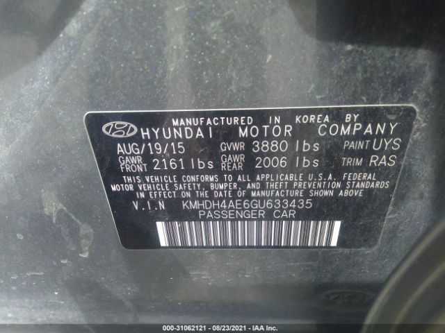 Photo 8 VIN: KMHDH4AE6GU633435 - HYUNDAI ELANTRA 