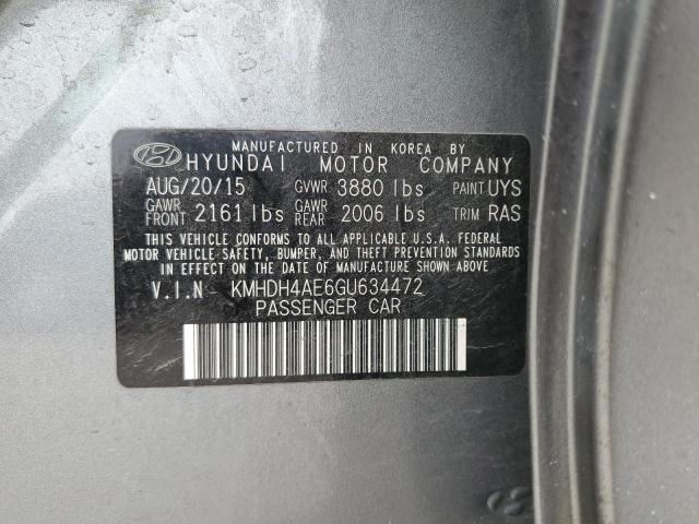 Photo 12 VIN: KMHDH4AE6GU634472 - HYUNDAI ELANTRA SE 