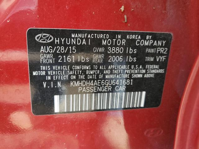 Photo 11 VIN: KMHDH4AE6GU641681 - HYUNDAI ELANTRA 