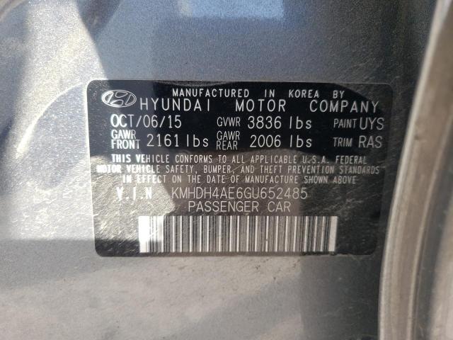 Photo 12 VIN: KMHDH4AE6GU652485 - HYUNDAI ELANTRA SE 