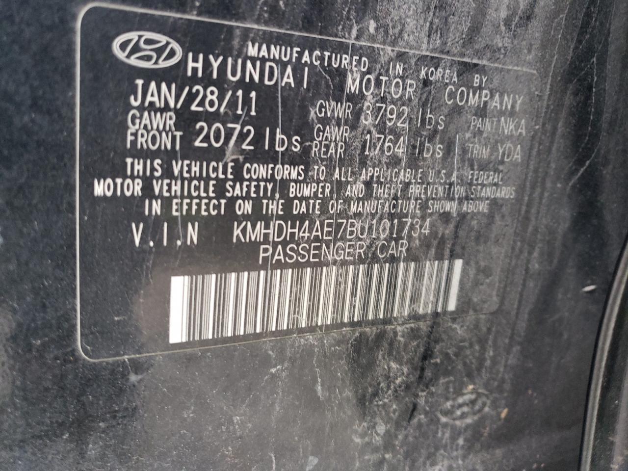 Photo 11 VIN: KMHDH4AE7BU101734 - HYUNDAI ELANTRA 