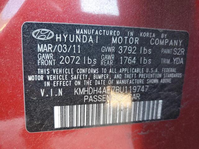 Photo 11 VIN: KMHDH4AE7BU119747 - HYUNDAI ELANTRA 