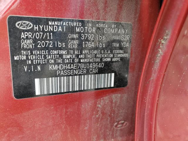 Photo 11 VIN: KMHDH4AE7BU149640 - HYUNDAI ELANTRA 