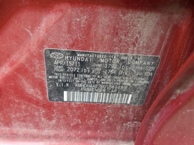 Photo 11 VIN: KMHDH4AE7BU156748 - HYUNDAI ELANTRA GL 