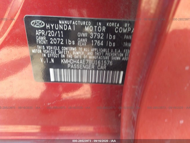 Photo 8 VIN: KMHDH4AE7BU161576 - HYUNDAI ELANTRA 