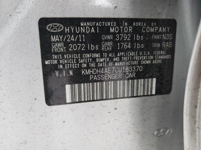 Photo 11 VIN: KMHDH4AE7CU183370 - HYUNDAI ELANTRA GL 