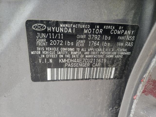 Photo 9 VIN: KMHDH4AE7CU211619 - HYUNDAI ELANTRA GL 