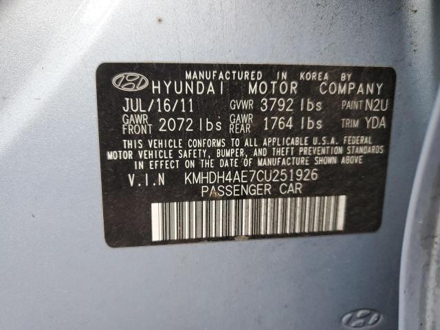 Photo 9 VIN: KMHDH4AE7CU251926 - HYUNDAI ELANTRA GL 