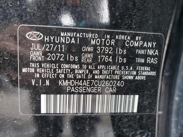 Photo 12 VIN: KMHDH4AE7CU260240 - HYUNDAI ELANTRA GL 