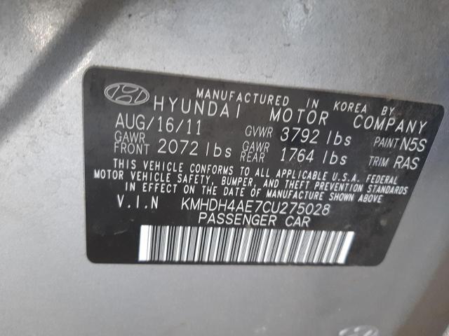 Photo 9 VIN: KMHDH4AE7CU275028 - HYUNDAI ELANTRA GL 