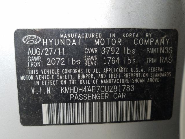 Photo 9 VIN: KMHDH4AE7CU281783 - HYUNDAI ELANTRA GL 