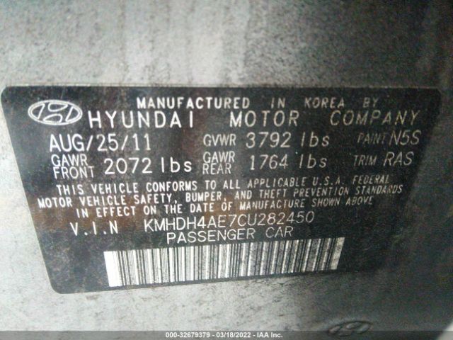 Photo 8 VIN: KMHDH4AE7CU282450 - HYUNDAI ELANTRA 