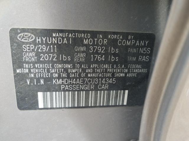 Photo 9 VIN: KMHDH4AE7CU314345 - HYUNDAI ELANTRA GL 