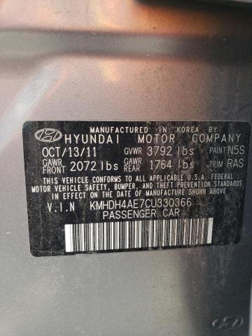 Photo 12 VIN: KMHDH4AE7CU330366 - HYUNDAI ELANTRA GL 