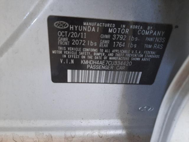 Photo 9 VIN: KMHDH4AE7CU334420 - HYUNDAI ELANTRA 