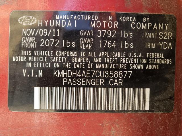 Photo 11 VIN: KMHDH4AE7CU358877 - HYUNDAI ELANTRA GL 