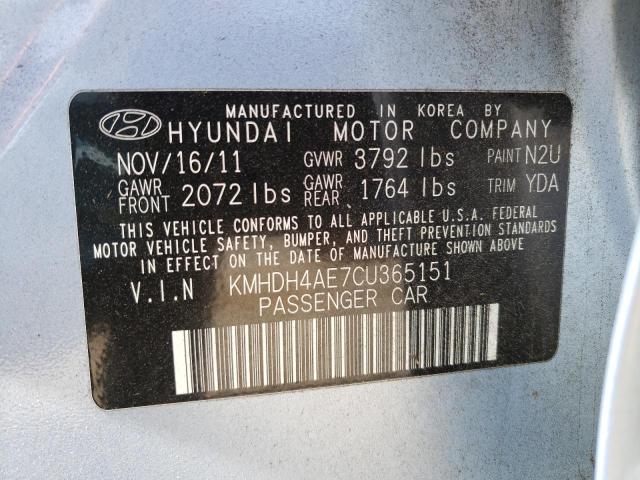 Photo 9 VIN: KMHDH4AE7CU365151 - HYUNDAI ELANTRA GL 