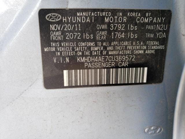 Photo 11 VIN: KMHDH4AE7CU369572 - HYUNDAI ELANTRA GL 