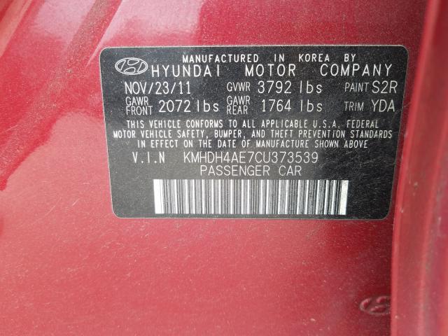 Photo 9 VIN: KMHDH4AE7CU373539 - HYUNDAI ELANTRA GL 