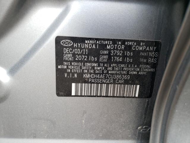 Photo 9 VIN: KMHDH4AE7CU386369 - HYUNDAI ELANTRA GL 