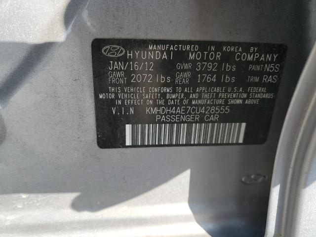 Photo 11 VIN: KMHDH4AE7CU428555 - HYUNDAI ELANTRA GL 