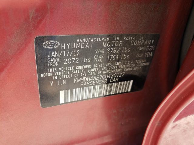 Photo 9 VIN: KMHDH4AE7CU430127 - HYUNDAI ELANTRA GL 