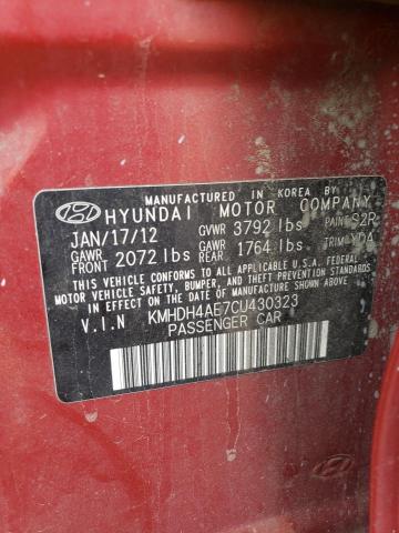 Photo 11 VIN: KMHDH4AE7CU430323 - HYUNDAI ELANTRA GL 