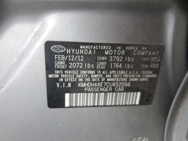 Photo 11 VIN: KMHDH4AE7CU452094 - HYUNDAI ELANTRA GL 