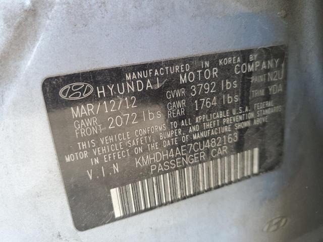 Photo 12 VIN: KMHDH4AE7CU482163 - HYUNDAI ELANTRA 