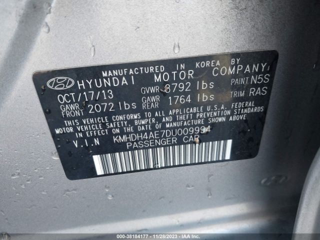 Photo 8 VIN: KMHDH4AE7DU009994 - HYUNDAI ELANTRA 