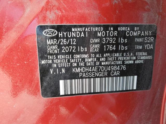 Photo 11 VIN: KMHDH4AE7DU498476 - HYUNDAI ELANTRA GL 