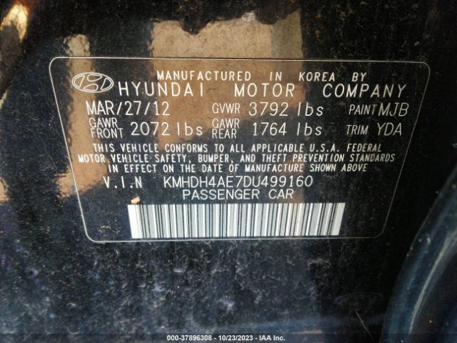 Photo 8 VIN: KMHDH4AE7DU499160 - HYUNDAI ELANTRA 