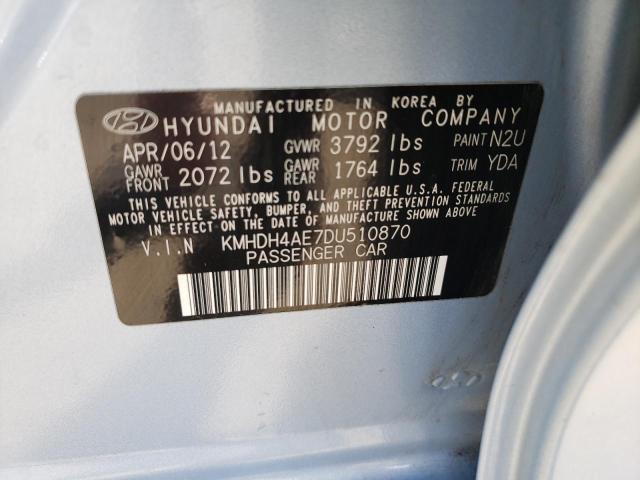 Photo 9 VIN: KMHDH4AE7DU510870 - HYUNDAI ELANTRA GL 