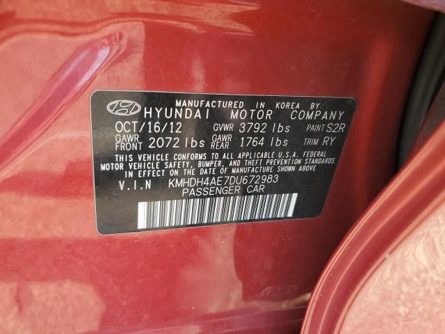 Photo 11 VIN: KMHDH4AE7DU672983 - HYUNDAI ELANTRA GL 