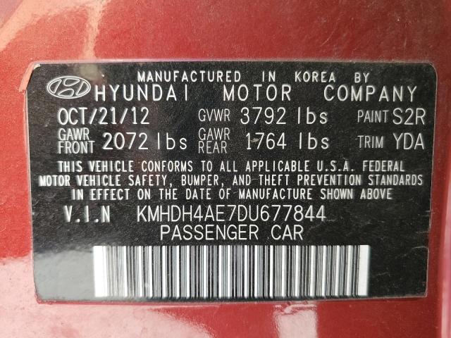 Photo 12 VIN: KMHDH4AE7DU677844 - HYUNDAI ELANTRA 