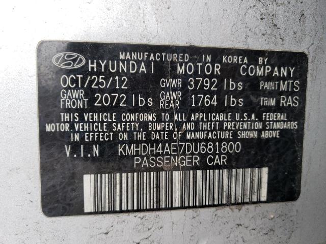 Photo 11 VIN: KMHDH4AE7DU681800 - HYUNDAI ELANTRA 