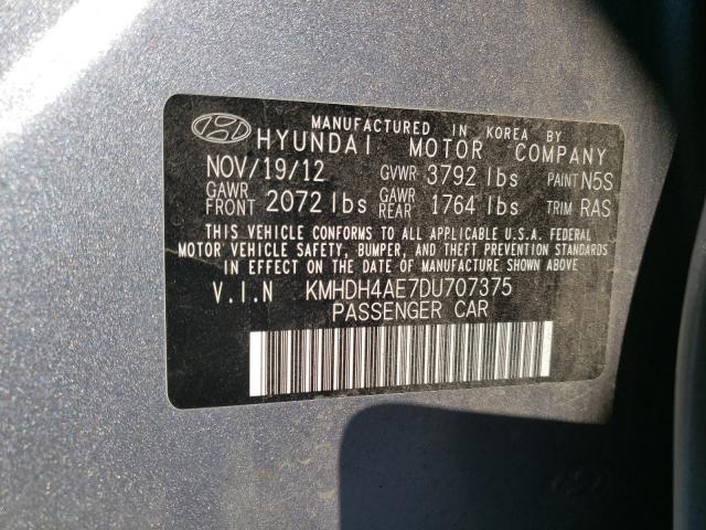 Photo 9 VIN: KMHDH4AE7DU707375 - HYUNDAI ELANTRA GL 