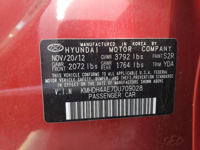 Photo 9 VIN: KMHDH4AE7DU709028 - HYUNDAI ELANTRA 