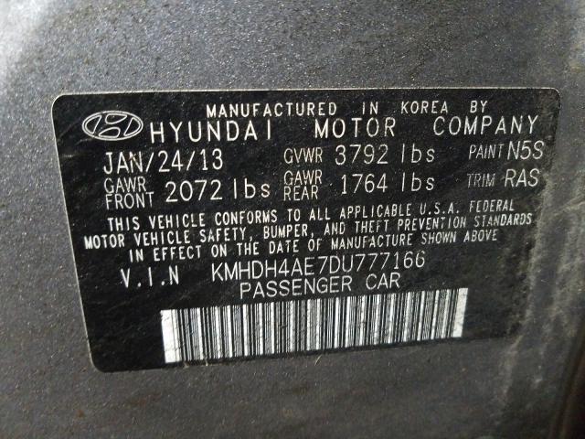 Photo 9 VIN: KMHDH4AE7DU777166 - HYUNDAI ELANTRA GL 