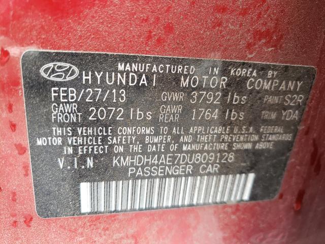 Photo 9 VIN: KMHDH4AE7DU809128 - HYUNDAI ELANTRA GL 