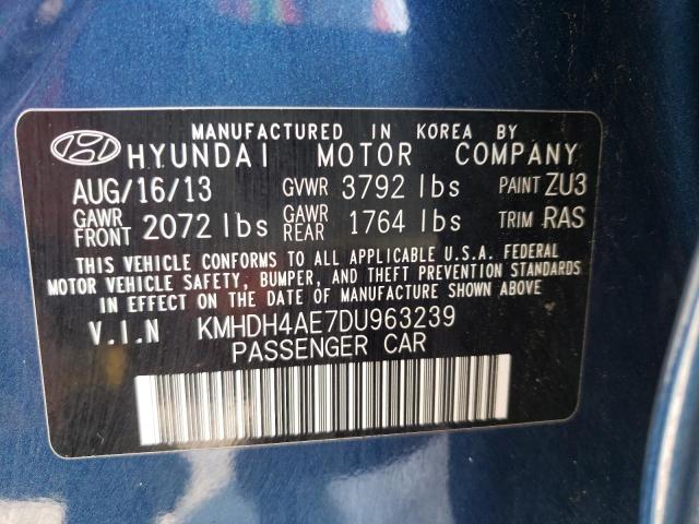 Photo 9 VIN: KMHDH4AE7DU963239 - HYUNDAI ELANTRA GL 