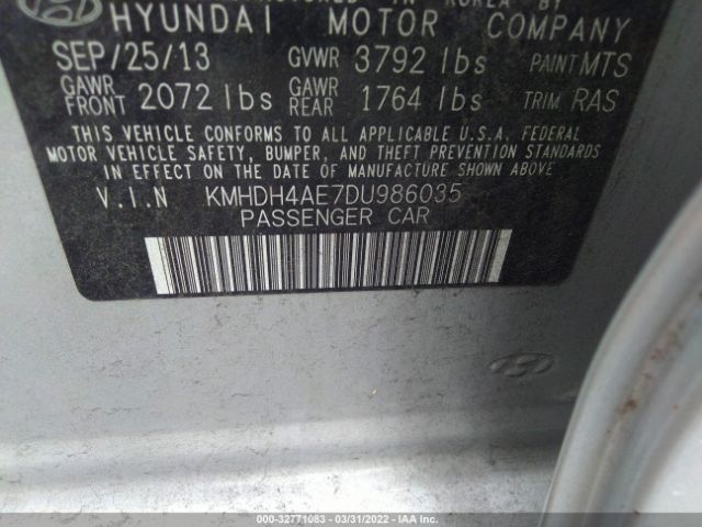 Photo 8 VIN: KMHDH4AE7DU986035 - HYUNDAI ELANTRA 