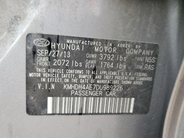 Photo 9 VIN: KMHDH4AE7DU989226 - HYUNDAI ELANTRA GL 