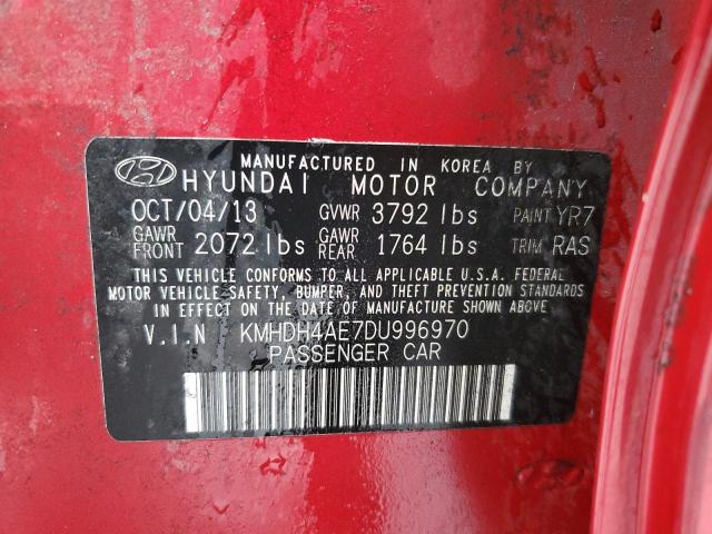 Photo 12 VIN: KMHDH4AE7DU996970 - HYUNDAI ELANTRA 