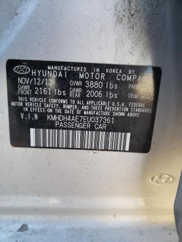 Photo 12 VIN: KMHDH4AE7EU037361 - HYUNDAI ELANTRA 