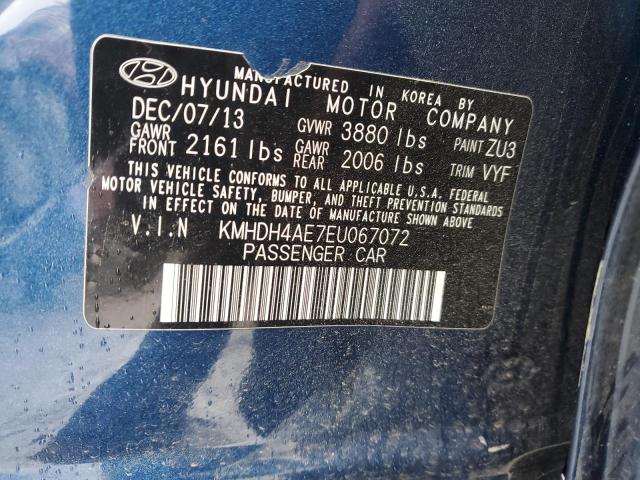 Photo 12 VIN: KMHDH4AE7EU067072 - HYUNDAI ELANTRA 