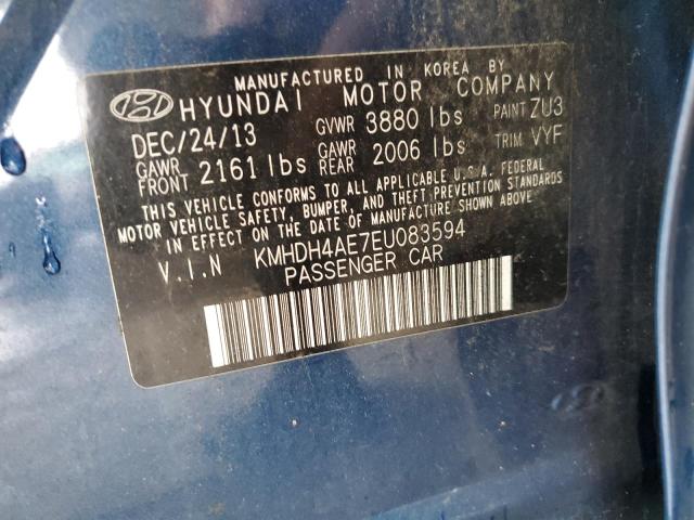 Photo 9 VIN: KMHDH4AE7EU083594 - HYUNDAI ELANTRA SE 